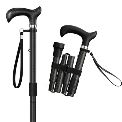 Obrázek produktu pro Lehká, skládací turistická hůl z uhlíkových vláken, výškově nastavitelná od 85 do 95 cm