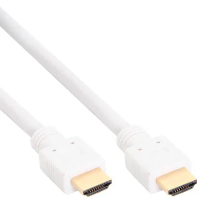 Image de InLine® 17611U Câble InLine® HDMI, HDMI High Speed, prise/prise, contacts dorés, blanc, 1.5m