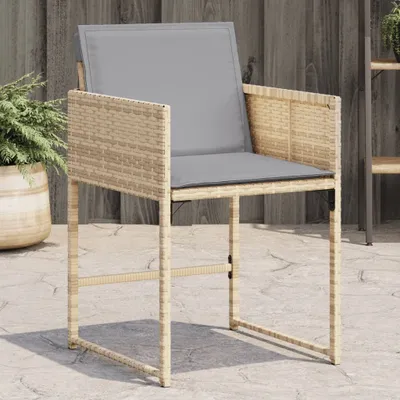 Produktbild von Gartenstühle mit Kissen 4 Stk. Beigemischung Poly Rattan 365006