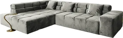 Produktbild von KAWOLA Sofa NEVADA Ecksofa Velvet silber Recamiere links