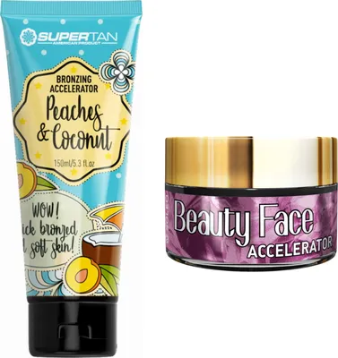 Produktbild von Supertan Peaches Kokoscreme + Schönheitsgesichtsglas