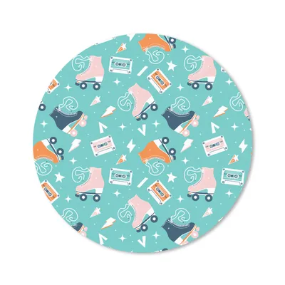 Produktbild von MuchoWow® Mauspad Mousepad Rollschuhe - Schnittmuster - Vintage 30x30 cm - Mousepads - Maus Mat - Pad - Mausunterlage - Tischunterlage - Schreibtischmatten