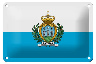 Produktbild von Blechschild Flagge San Marinos 18x12cm Flag of San Marino Dekoration