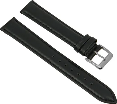 Produktbild von Uhrenarmband Leder Seidenkalb XL schwarz gepolstert schwarz 27498S, Stegbreite:14mm