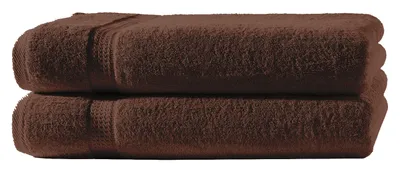Produktbild von 2 Handtücher braun 50x100 cm Set Baumwolle Handtuch Frottee flauschig weich