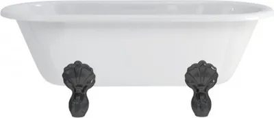 Produktbild von Casa Padrino Jugendstil Badewanne 150 x 75 x 63 cm freistehend BWin Weiß, Retro Antik Badewanne, Füsse:Luxury Classic Schwarz