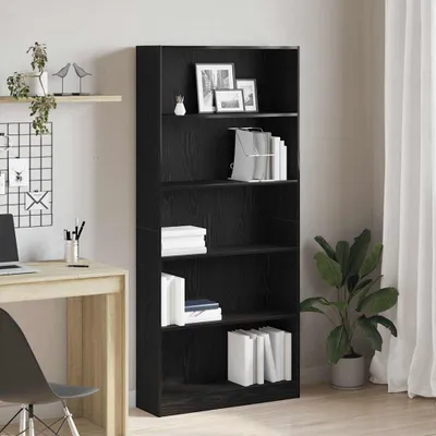 Produktbild von Möbel Bücherregal Schwarz Eichen-Optik 80x24x176 cm Holzwerkstoff - Bücherregale 862456