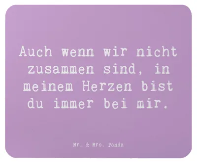 Produktbild von Mr. & Mrs. Panda Mousepad Spruch Trennung von den Eltern - Lavendeltraum - Geschenk, Mauspad, Mouse Pad, laptop, Herausforderungen, Trostspender, Hoffnung, immer bei mir