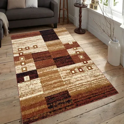 Obrázek produktu pro Geometrický koberec 250x350 cm LUKEN - hnědý