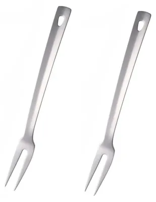 Image de Fourchette à viande en acier inoxydable, lot de 2, 31 cm, argentée