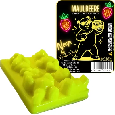 Produktbild von WonderWax Neon Duftriegel 6 x Duftwachs Bären Wachsmelt Duftwachs Raumduft für Duftlampen Soja Wachs Melts Duftmelt Aroma Wellnes Kerzen Wärmer Wax Tarts Maulbeere