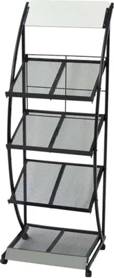 Produktbild von The Living Store Zeitschriftenständer 47 x 40 x 134 cm Schwarz und Weiß A4
