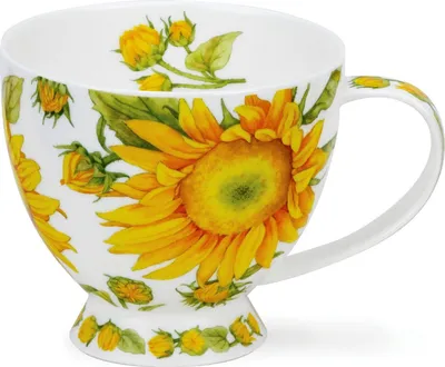 Produktbild von Dunoon Becher, Tasse Skye auf Fuß SUNFLOWER für 450ml weiß bunt Formano