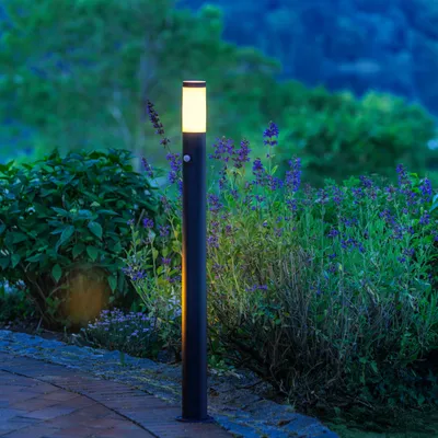 Produktbild von Schwarze Wegelampe - Stehleuchte für den Gartenbereich Bewegungsmelder