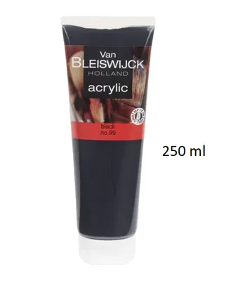 Produktbild von Malfarbe, Künstler, Van Bleiswijck Acrylfarbe Schwarz 250ml