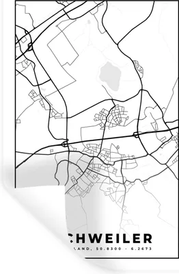 Produktbild von MuchoWow® Wandtattoo Wandsticker Wandaufkleber Stadtplan - Eschweiler - Karte 60x90 cm Selbstklebend und Repositionierbar - Sticker - Dekorfolie