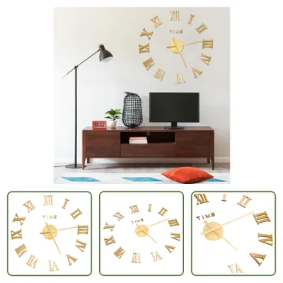 Zdjęcie produktu dla The Living Store Zegar ścienny 3D Nowoczesny design Złoty 100 cm XXL