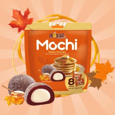 Produktbild von 1er Royal Mochi – Premium Mochi Japanische Reiskuchen (verschiedene Sorten zur Auswahl): Maple Pancake Flavor: Maple Pancake + Heartforcards Versandsc
