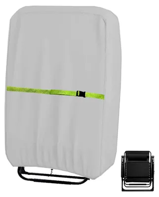 Produktbild von Schutzhülle für Klappstühle, 600D Gartenstuhl Abdeckung, wasserdicht, winddicht, UV-beständig, staubdicht für Gartenmöbel, Balkonmöbel Abdeckung mit Beutel