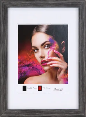 Produktbild von Holz Bilderrahmen Lifestyle Plexi Foto Rahmen Collage Wanddeko Poster HR-25 - Farbe: Grau | Format: 50x70