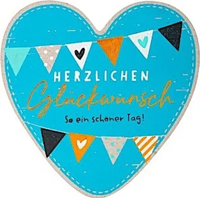 Produktbild von Grußkarte happy hearts »11« \Herzlichen Glückwunsch - so ein schöner Tag\"  in Herzform"