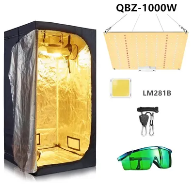 Immagine prodotto di Kit completo per la coltivazione indoor: tenda da coltivazione, lampada LED per piante, sistema di coltivazione idroponica, dimensioni 100 x 100 x 200 cm