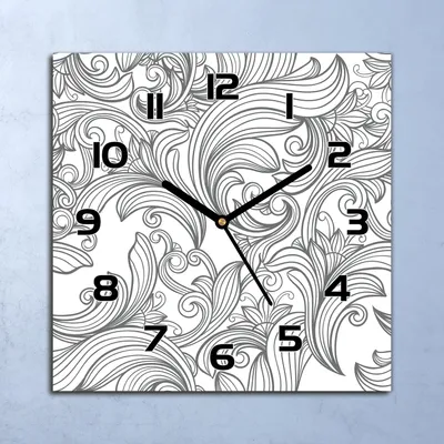 Produktbild von Wanduhr Echt-Glas-Küchenuhr Vintage Blumen Quarz Lautlos 30x30 Deko Bilder
