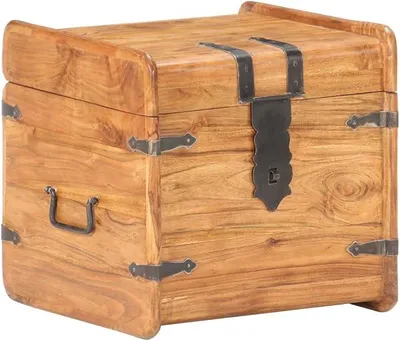 Produktbild von Truhe 40x40x40 cm Akazie Massivholz Sitzbank Mit Stauraum, Wäschetruhe, Spielzeugkiste, Aufbewahrungstruhe, Aufbewahrung, Jugendzimmer Möbel, Truhenbank Mit Stauraum - 289647