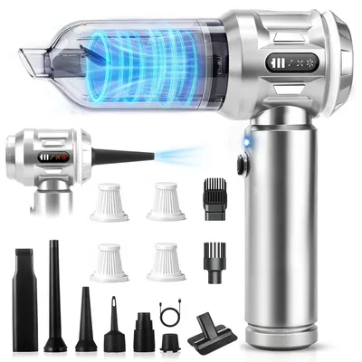 Handstaubsauger, 25.000 Pa, kabellos, 4-in-1, 0,2 l, HEPA, silber