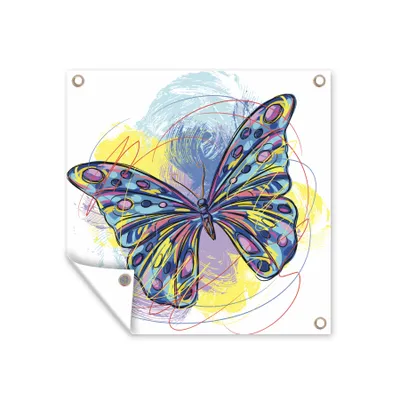 Obrázek produktu pro MuchoWow® Zahradní plakáty - Ilustrace barevného motýla - 100x100 cm - Zahradní dekorace