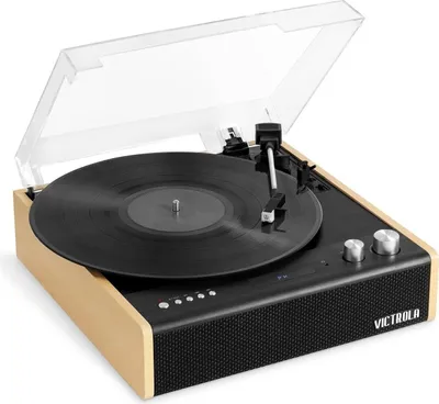 Produktbild von Victrola VTA-72-BAM, Audio-Plattenspieler mit Riemenantrieb, Bambus, 33 1/3,45,78 RPM, Drehregler, A2DP, AVRCP, 10 m