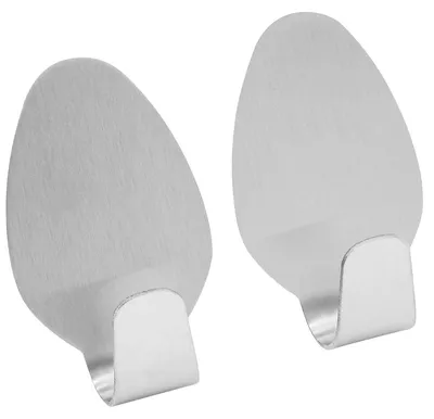 Image de Lot de 2 crochets muraux adhésifs en inox Fackelmann Tecno