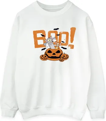 Produktbild von Tom & Jerry - "Halloween Boo!" Sweatshirt für Herren BI47143 (5XL) (Weiß)