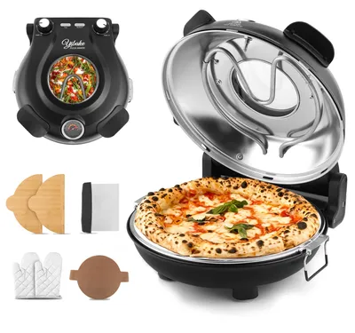 Pizzaofen 1200 W, 32 cm Stein, 420 °C, 5 Stufen