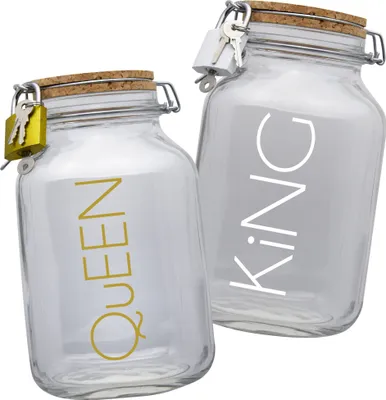 Produktbild von Spardosen Set King/Queen Design1 Transparent Größe XXL 3 Liter