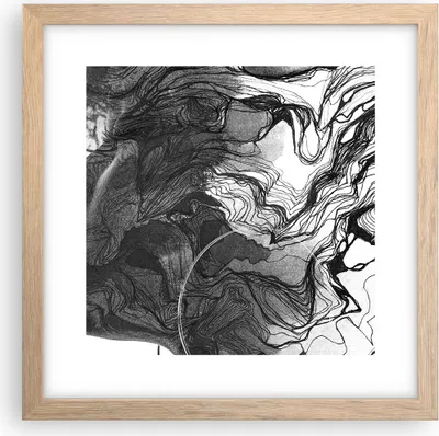 Produktbild von Gerahmtes Poster - Rahmen in heller Eiche - Frau Linie Kunst. - 30x30 cm - Wand Bild - Wanddeko - Wandbilder - Kunstposter - Wandposter - Bilderrahmen - Bilder - Kunstdruck - P2NAC30x30-4687