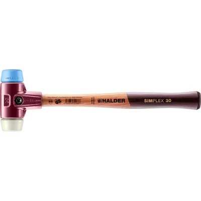 Produktbild von HALDER SIMPLEX Schonhammer Ø 30 mm TPE-soft blau / Nylon mit Tempergussgehäuse