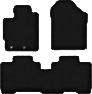 Image de Tapis de sol velours sur-mesure pour Toyota Verso-S (2010-2015, monospace) noir, jeu 3 pièces, fixations