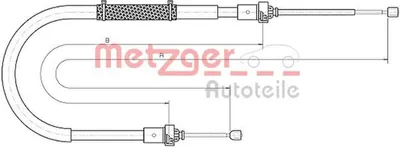 Produktbild von METZGER Handbremsseil Seilzug Feststellbremse für DACIA DUSTER Hinten Links Hinten Rechts 10.6895