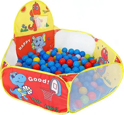 Produktbild von Famanu Spielhaus Zelt mit Basketballkorb - Aufklappbar - 60 x 40 x 120 cm