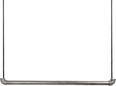 Produktbild von Natural Goods Berlin Pipe GARD Swing, Kleiderstange, Deckenmontage, Hängegarderobe, Temperguss, B60 cm, Schwarzes Seil