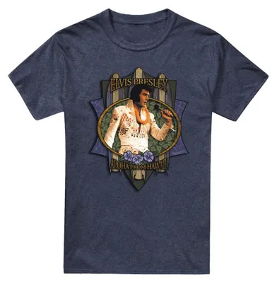 Image de Elvis Presley - T-shirt « Aloha From Hawaii » pour homme/femme, unie TV33474 (XL) (bleu marine)
