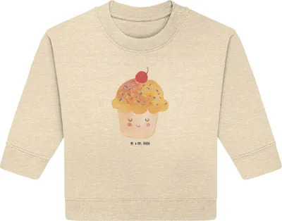 Produktbild von Mr. & Mrs. Panda Organic Baby Pullover Cupcake 24. - 36. Monat - Natural Raw - Geschenk, Küche Spruch, Lustige Sprüche, Bullover, Wunder, Muffin, Motivation, Cupcakes
