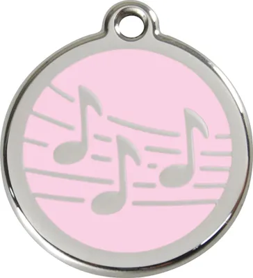 Produktbild von RedDingo Hundemarke mit individueller Gravur Musik pink, Größe: S