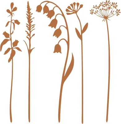 Productafbeelding van Decoratieve tuinpalen, weerbestendige metalen bloemen, 5 stuks, 35,5 cm, geschikt voor tuin en terras