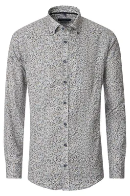 Produktbild von CASAMODA Herren Freizeithemd Langarm Button-Down Casual Beige floral XL