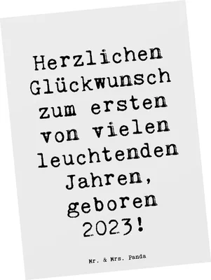Produktbild von Mr. & Mrs. Panda Grußkarte Spruch 2023 Geburtstag - Weiß - Geschenk, Postkarten, besondere Botschaft, Ansichtskarte, Geburtstagsgeschenk, Kunstkarten, Postkarte