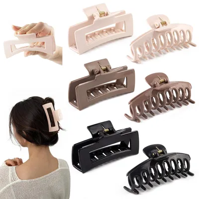 Productafbeelding van Siliconen haarspelden, 6 stuks. Zachte siliconen haarspelden, flexibele klemmen met een antislip grip, geschikt voor dun, dik of krullend haar.