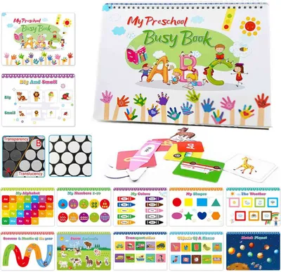Obrázek produktu pro Buch mit Filzspielzeug, Lernaktivitäten für die Vorschule mit Themen, Lern- und Malbücher, Filzspielzeug, Flugzeugauto-Reisespielzeug, Geburtstagsgeschenk für Jungen und Mädchen
