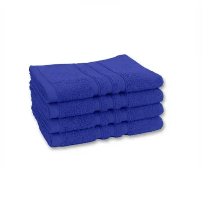 Produktbild von Vency Premium 4er Pack Handtuch Set - 100% Baumwolle - Saugfähige und langlebige Handtücher, Größe 40x70 cm, Royalblau
